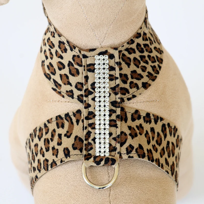 Giltmore 3-Row Crystal Pet Harness: Cheetah