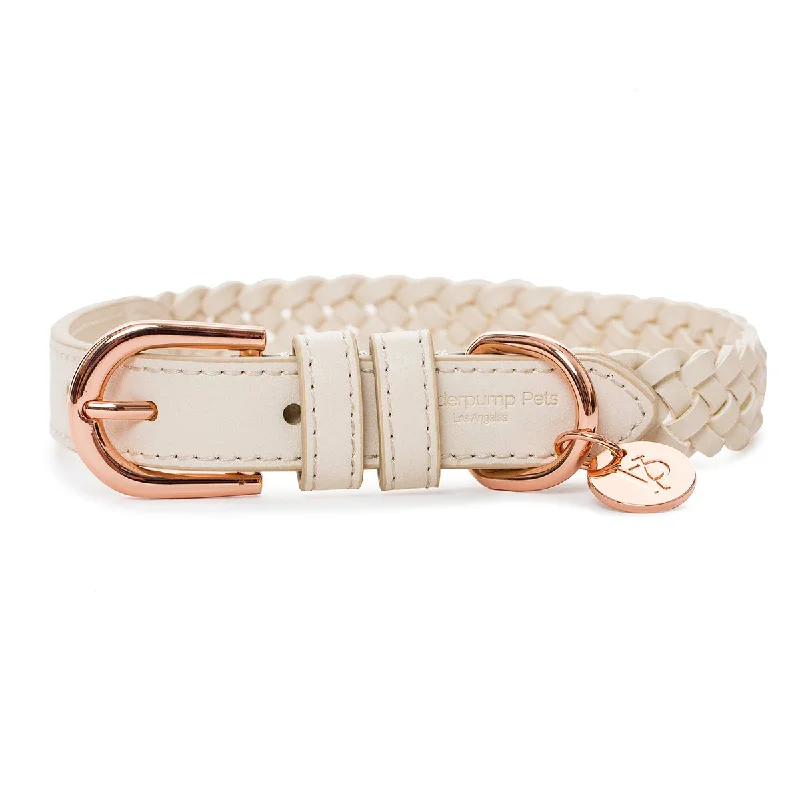 Woven Dog Collar: Cream