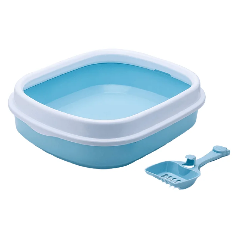 Emily Pets Litter Box With Scooper for Cats (Blue)