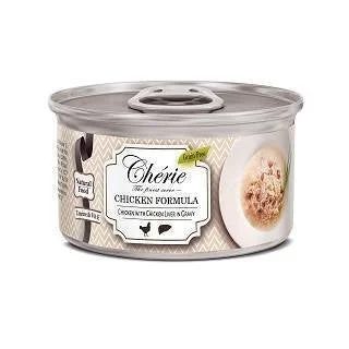 Cherie Cat Grain-Free Shredded Chicken with Chicken Liver Entrees in Gravy 80g