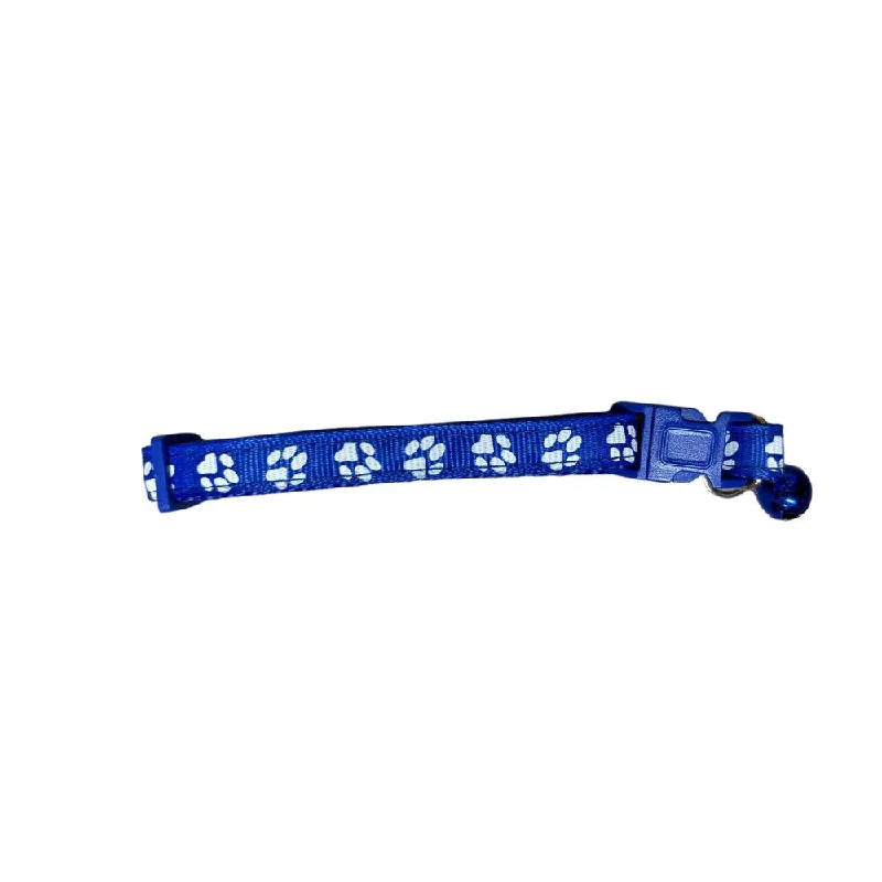 Dog Collar Paw Print Blue