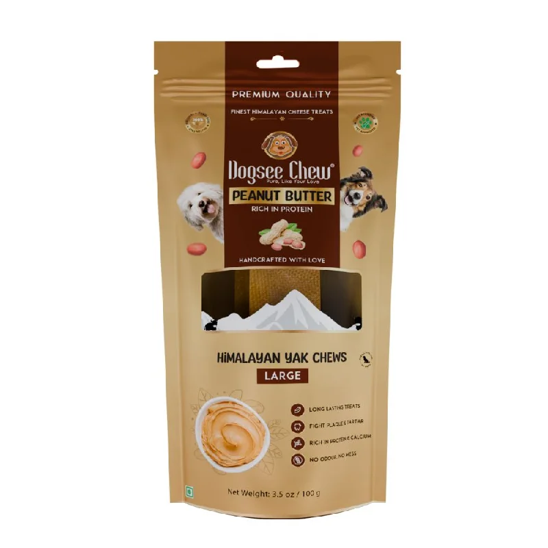 Dogsee Dog Chew Large Himalayan Yak Chews Peanut Butter 100g