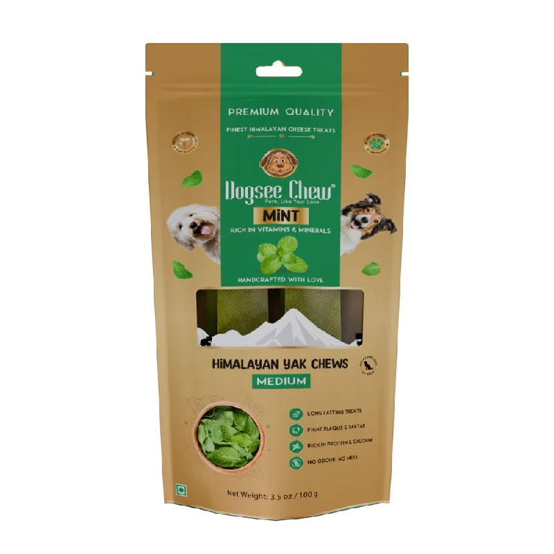 Dogsee Dog Chew Medium Himalayan Yak Chews Mint 100g