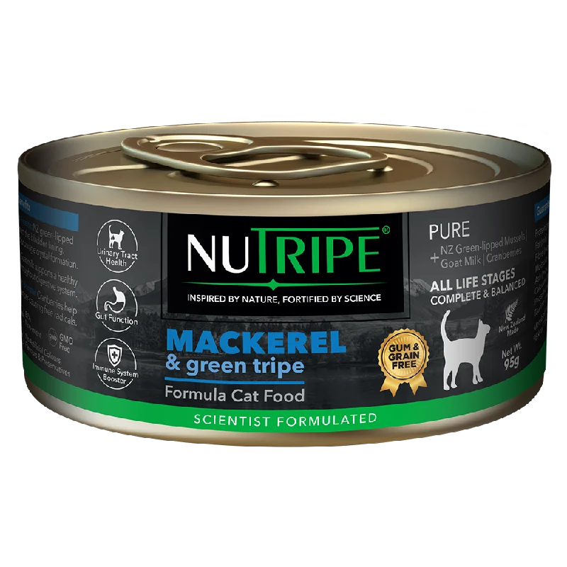 Nutripe Cat Gum & Grain Free Pure Mackerel & Green Tripe 95g