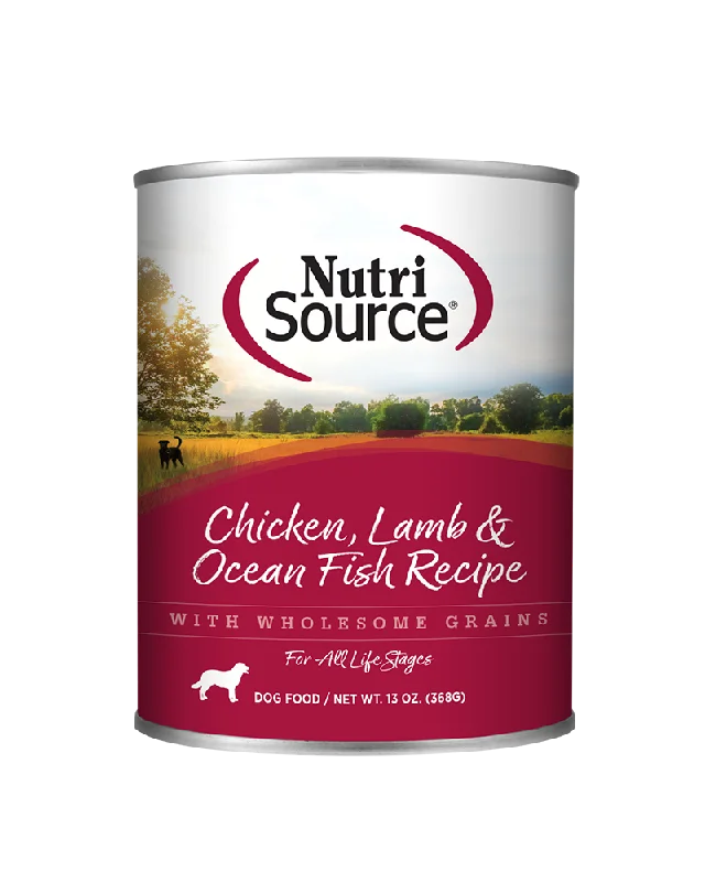 NutriSource Chicken, Lamb & Fish Wet Dog Food 13oz