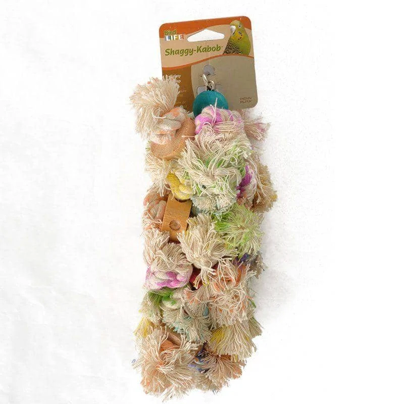 Penn Plax Bird Life Shaggy-Kabob Parrot Toy - 12" Long