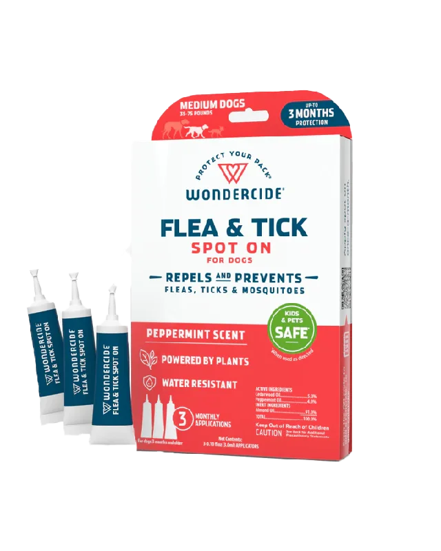 Wondercide Flea & Tick Spot On 3-Pack for Dogs with Natural Essential Oils